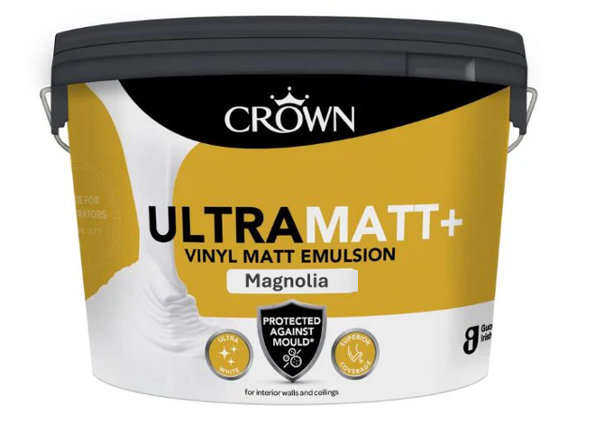 Crown Ultra Matt+ | Magnolia Vinyl Matt Emulsion | Mould Protection Paint | 10L