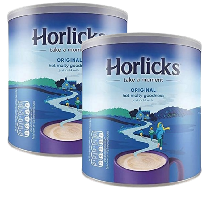 Horlicks Original Malt Drink 4kg | Traditional Malted Hot Drink | Suitable for Vegetarians | 2 x 2kg Tubs