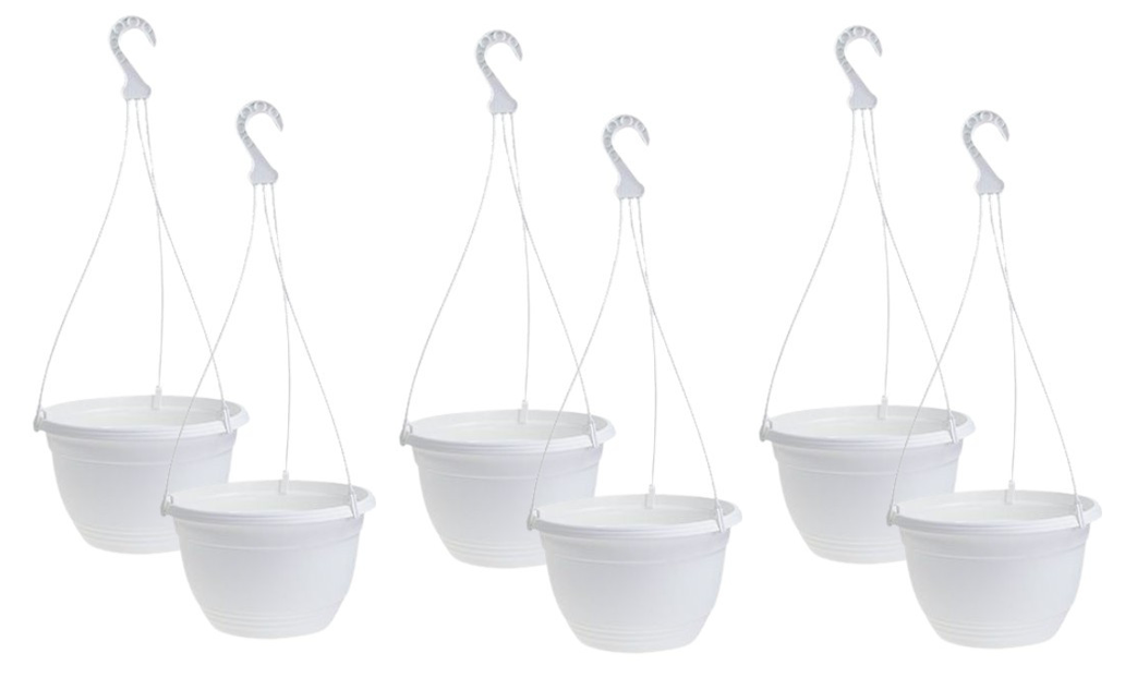 Fixtures White Garden Hanging Basket 25cm x 16cm