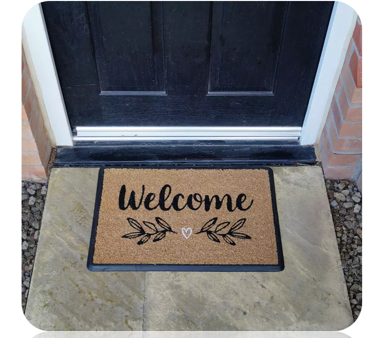 Mighty Mats Rubber Welcome Spring Cut Pile Doormat - 40x60cm