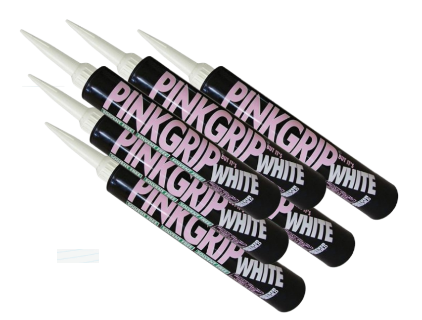 Everbuild Pinkgrip | Solvent Free | Dries WHITE | 6 x 380ml Cartridge