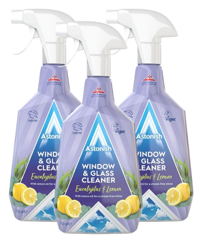 Astonish Window & Glass Cleaner Spray 750ml x 3 Pack