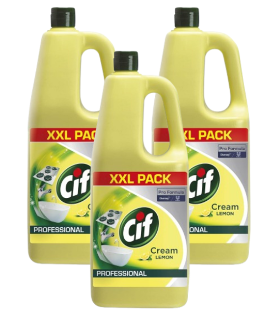 Cif Pro-Formula Cream Cleaner Lemon 2 Litre | 3 x 2 Litre Bundle