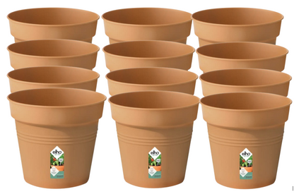 Elho Green Basics Grow Pot 13cm TERRACOTTA | 12 Pack Bundle