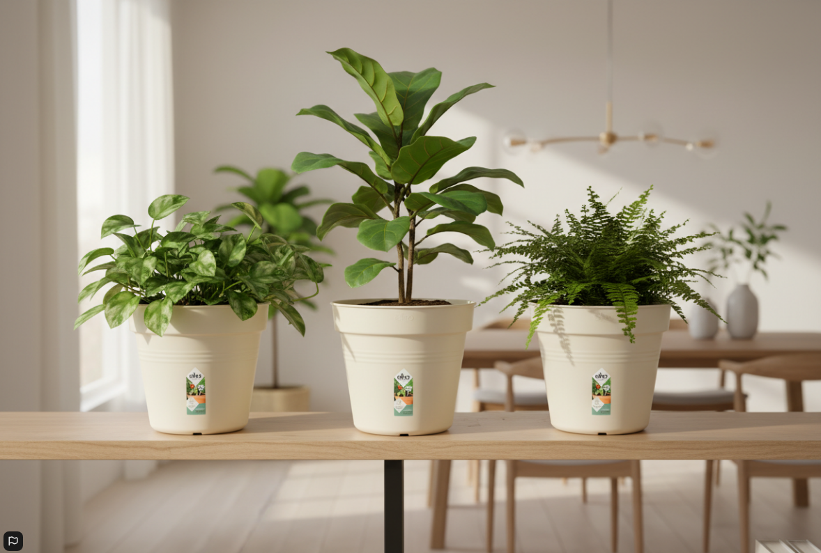 Elho Green Basics Grow Pot 13cm COTTON WHITE