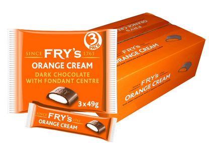Fry's Chocolate Orange Cream | Dark Chocolate Bars with Orange Cream Fondant | 3 x 49g | 16 x 157g F