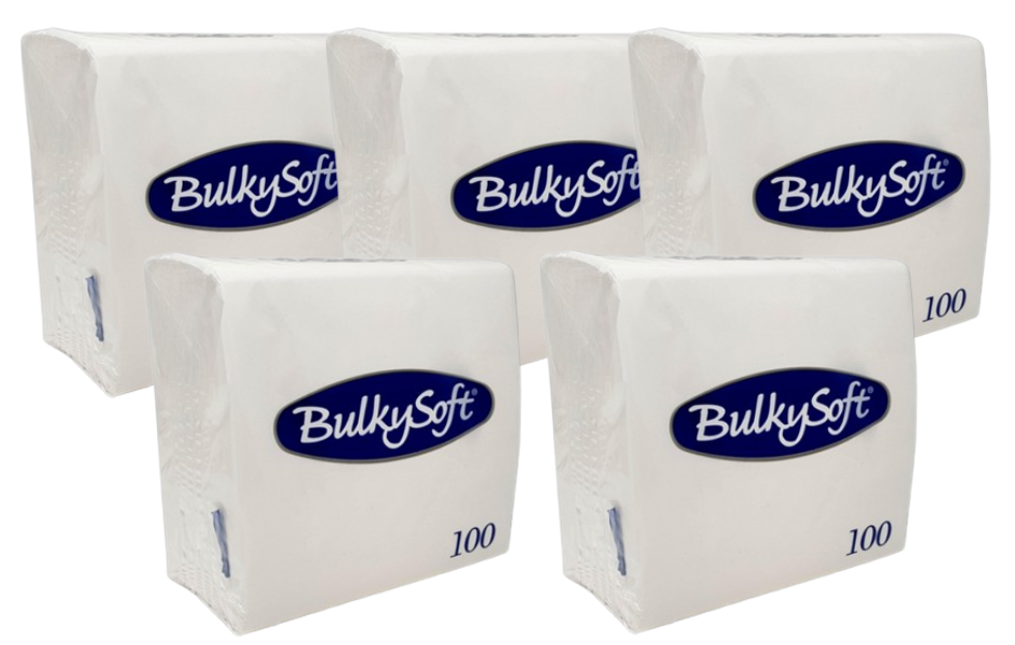 Bulky Soft Napkins White 100 2Ply 40cm x 40cm