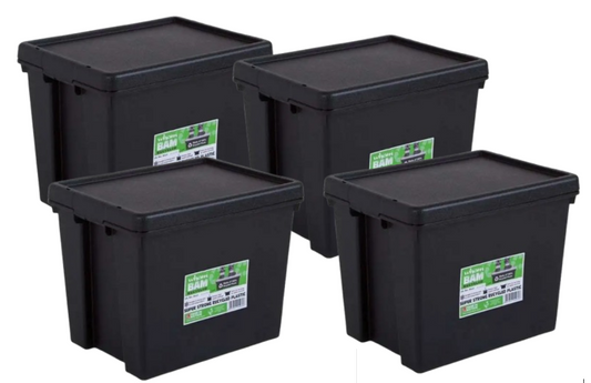 Wham Bam Black Recycled Storage Box 24 Litre | 4 Pack Bundle