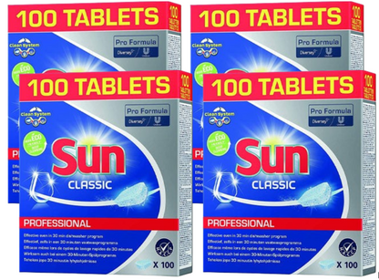 Sun Classic Dishwasher Tablets 4 x 100's | Professional Dishwasher Tablets