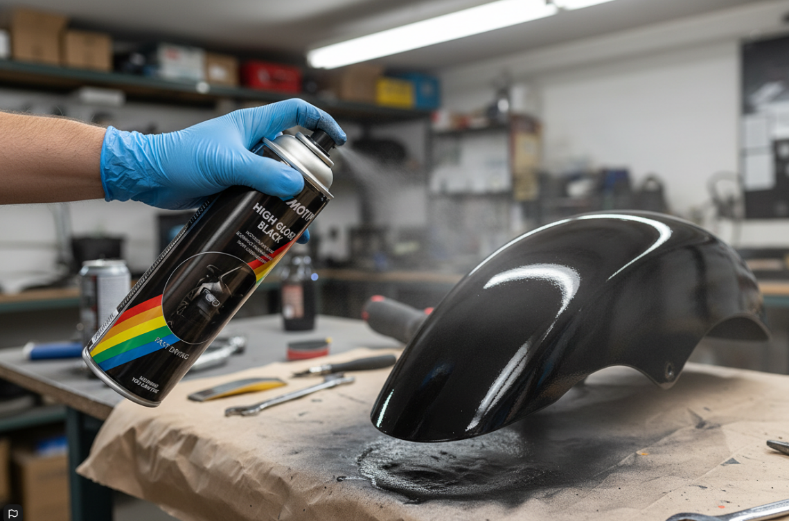 Motip Black Spray Paint HIGH GLOSS | Fast Drying | 1 x 500ml.