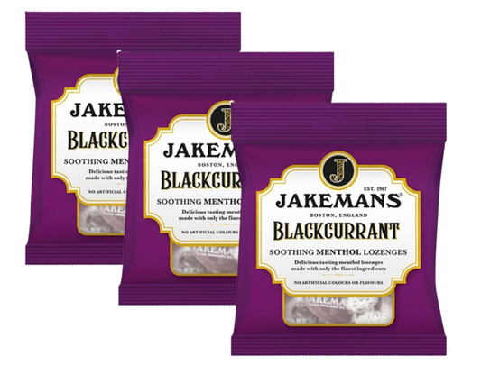 Jakemans Blackcurrant Lozenges 73g | Menthol Lozenges | 3 Pack Bundle