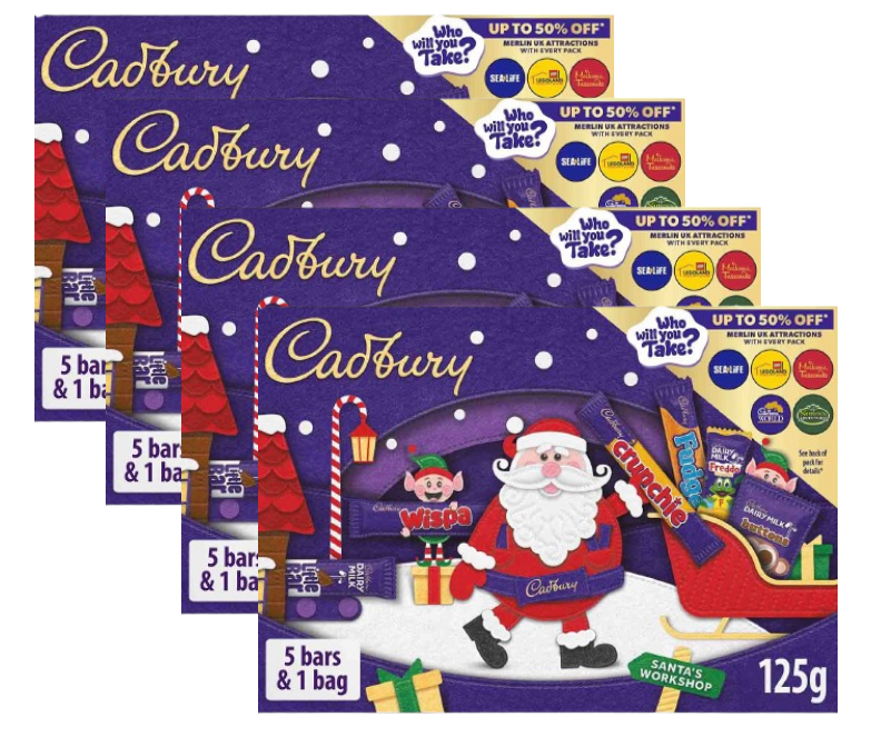Cadbury Medium Selction Box 125g | 4 Pack Bundle