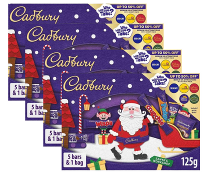 Cadbury Medium Selction Box 125g | 4 Pack Bundle