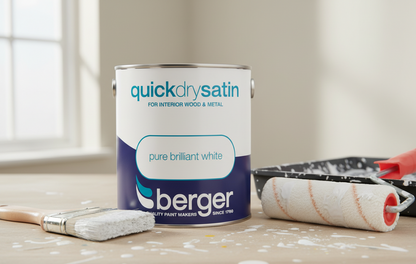 Berger Quick Dry Satin | Brilliant White | 1 x 2.5 Litre