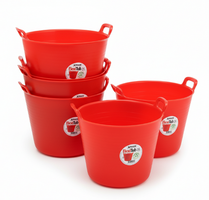 X-Trade 100% Recyclable Flexi-Tub | Colour: Red | Size: 25 Litre