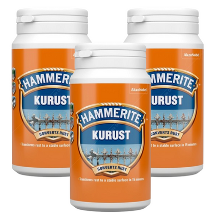Hammerite Kurust Rust Killer Restores Rusty Metal One Coat Treatment 3 x 250ml