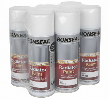 Ronseal Quick Drying Radiator Spray Paint White Gloss 400Ml