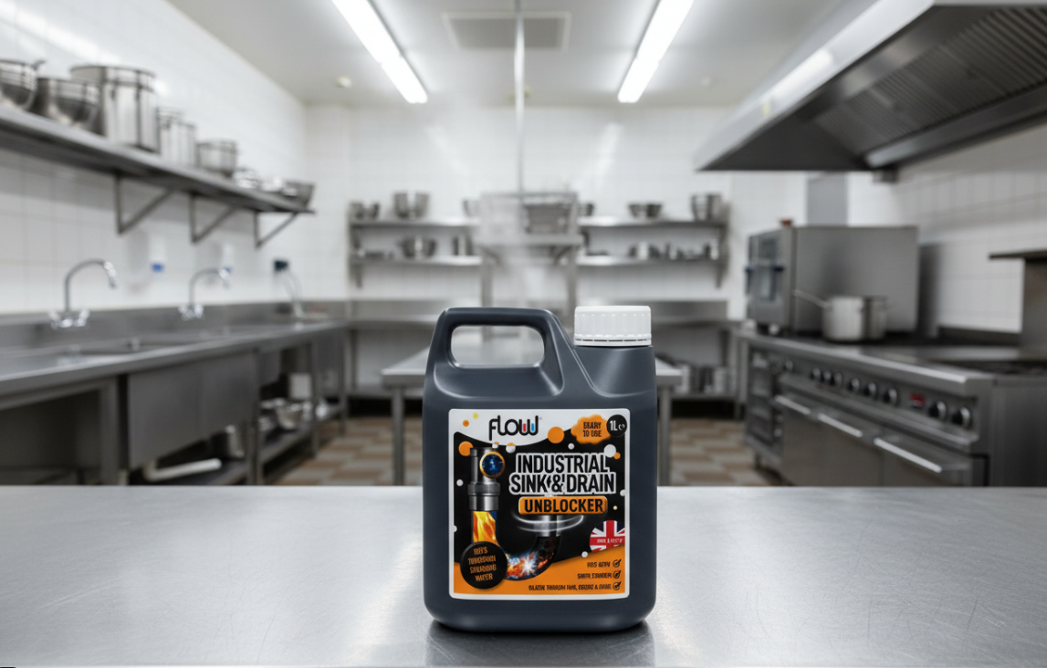 Flow Chemicals Industrial Strength Sink and Drain Unblocker | 1 Litre