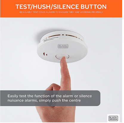 Black + Decker Smoke Alarm |10 Year Sealed Lithium Battery Life | Optical Sensor | Twin Pack Off