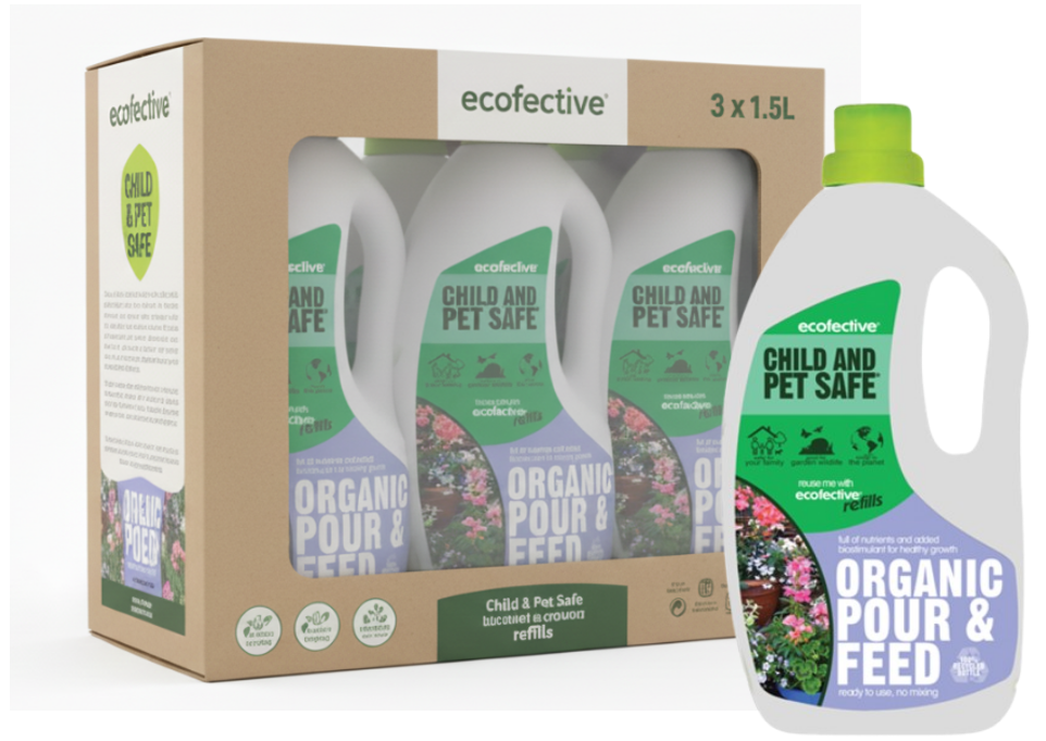 Ecofective Organic Gardening Pour & Feed Fertilizer 1.5 Litre