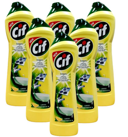 Cif Lemon Cream Cleaner multipurpose surface cleaner with 100% Natural | Multi-Pack Bundle 6 x 500ml
