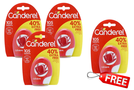 Canderel Low Calorie Sweetener 105 Tablets 3 x 105's PLUS 1 FREE