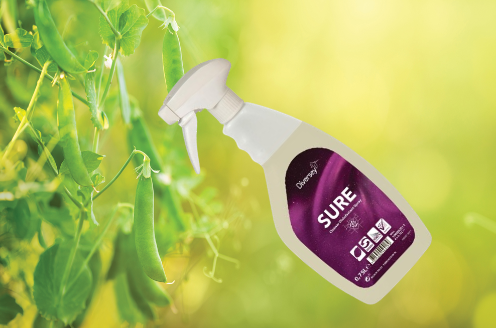 Diversey SURE Cleaner Disinfectant Eco Spray 750ml, Plant Based, 100% Biodegradable