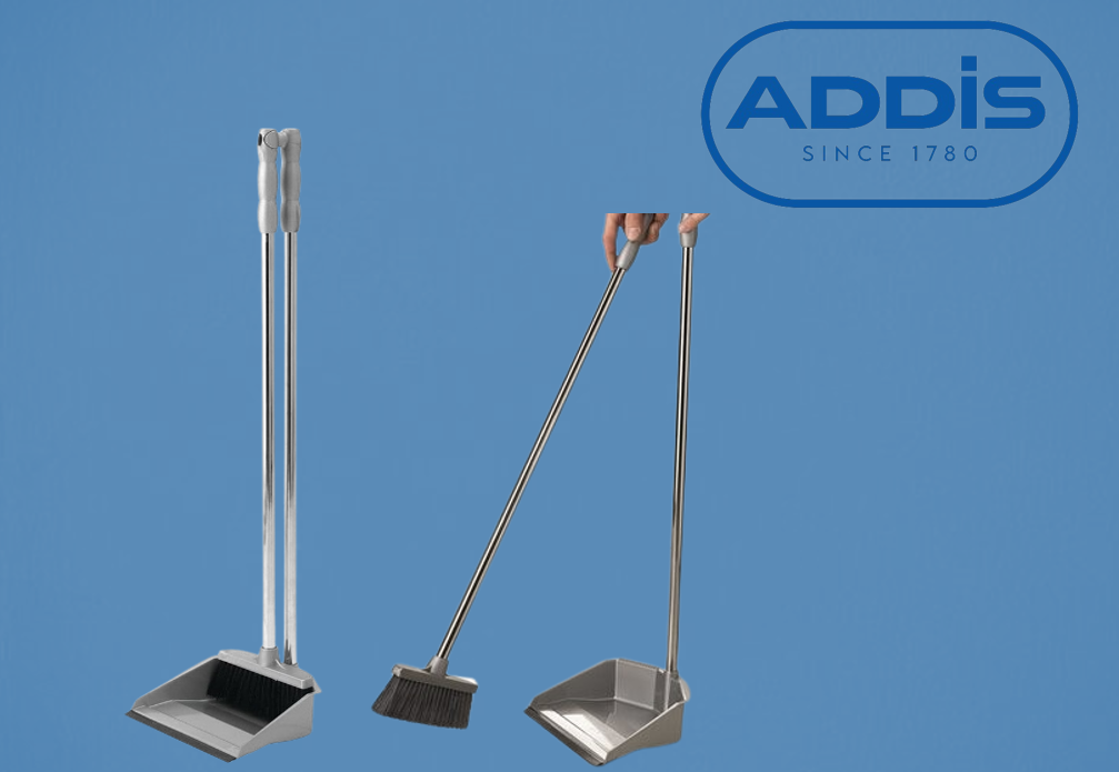 Addis Long Handled Dustpan and Brush Set Metallic 501043