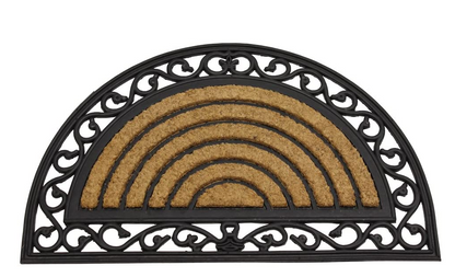 Half Moon Heavy Duty  Coir & Rubber Door Mat by Fixtures 45x75cm