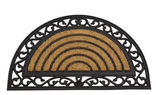 Half Moon Heavy Duty  Coir & Rubber Door Mat by Fixtures 45x75cm