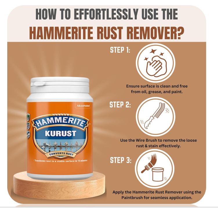 Hammerite Kurust Rust Killer Restores Rusty Metal One Coat Treatment 250ml