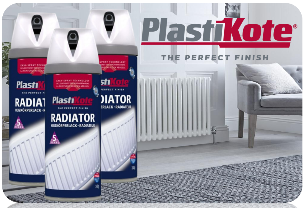PlastiKote Twist & Spray Radiator Gloss White 400ml
