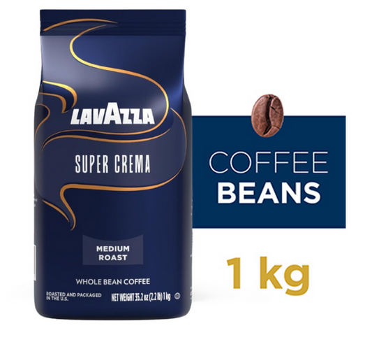 Lavazza Super Crema Whole Bean Espresso Coffee 1kg