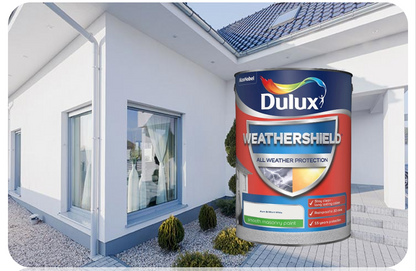 Dulux Weathershield Pure Brilliant White Smooth Matt Masonry Paint, 5L