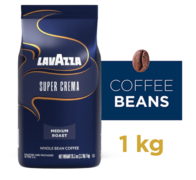 Lavazza Super Crema Whole Bean Espresso Coffee 1kg | Premium Roasted