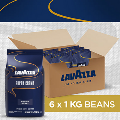 Lavazza Super Crema Whole Bean Espresso Coffee 1kg