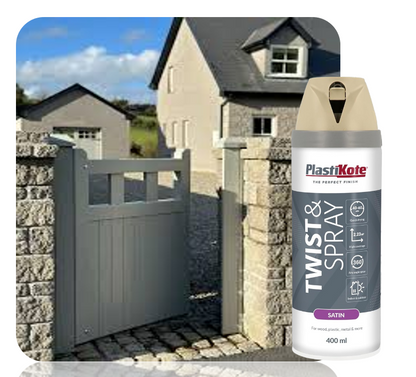 Plasti-Kote 400Ml Premium Spray Paint Satin - Warm Grey