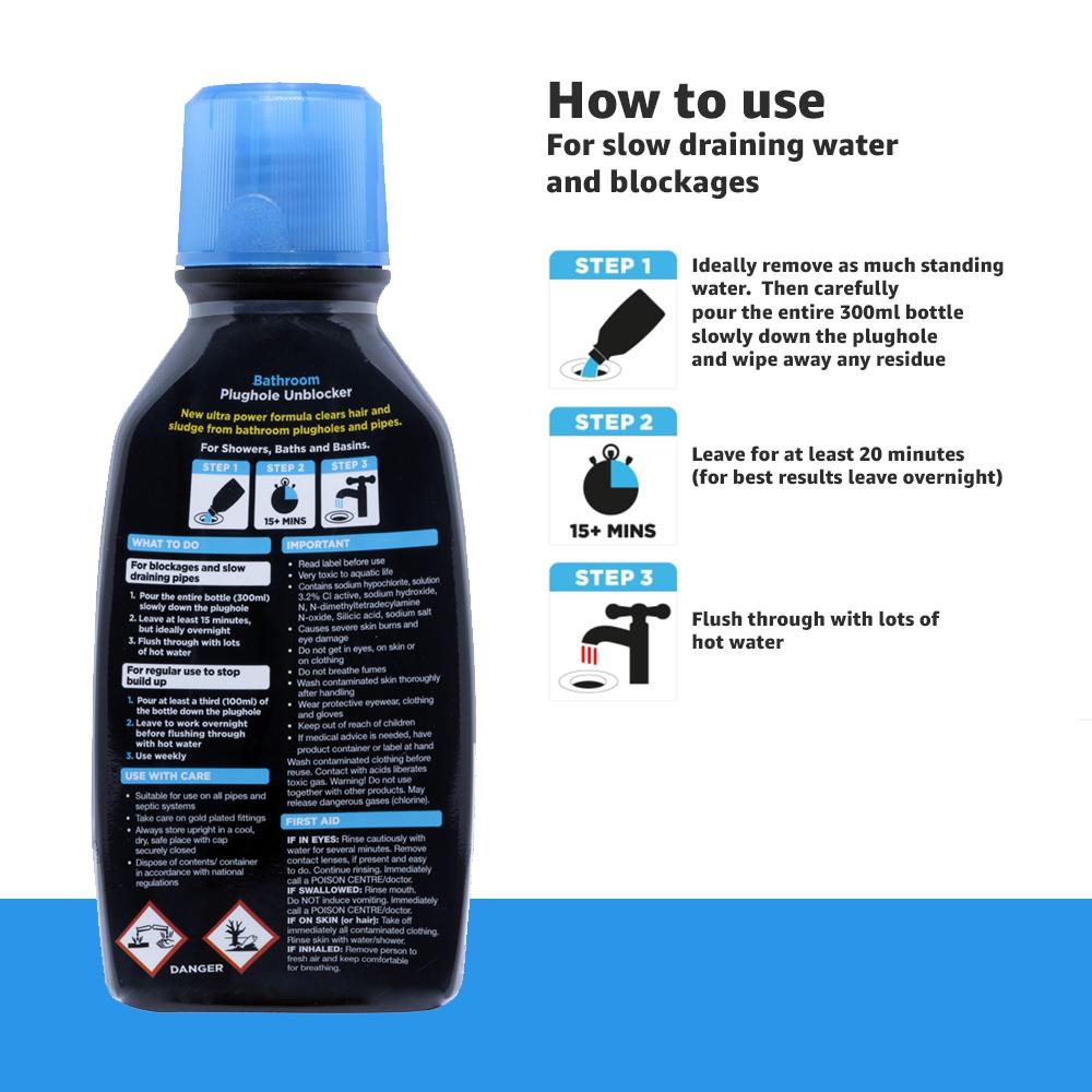 Buster Plughole Unblocker Bathroom 300ml | 3 for Price of 2 Offer