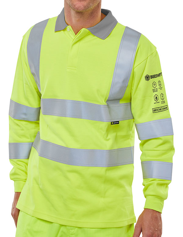 Beeswift ARC Compliant Hi-Vis Anti-Static Polo Shirt - {ALL COLOURS / SIZES}