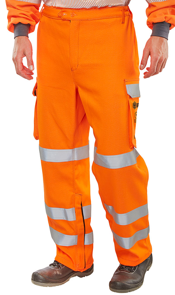 Beeswift ARC Compliant Hi-Vis Rail Spec Trousers - {ALL COLOURS / SIZES}