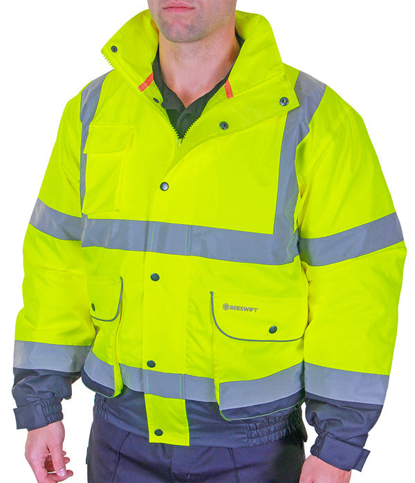 Beeswift Two-Tone Hi-Vis Constructor Bomber Jacket - {ALL COLOURS / SIZES}