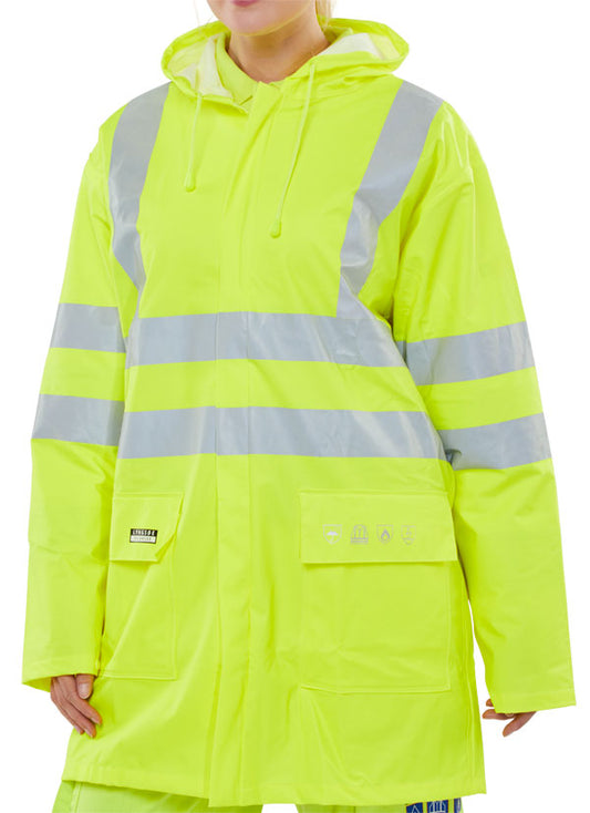 Beeswift Fire Retardant Hi-Vis Anti-Static Jacket - {ALL COLOURS / SIZES}