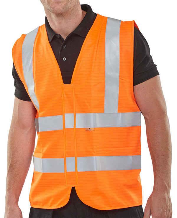 Beeswift Fire Retardant Hi-Vis Vest - {ALL COLOURS / SIZES}