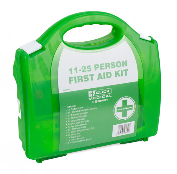 Click Medical 11-25 Person Hsa Irish First Aid Kit With Eyewash Green