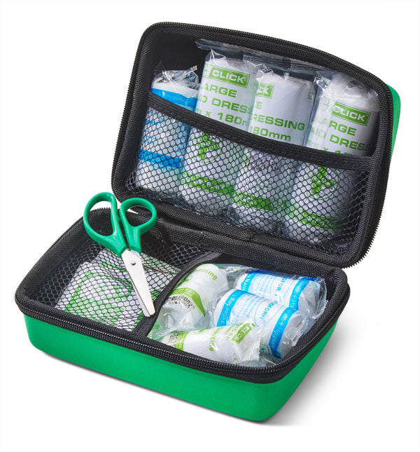 Click Medical Public Service Vehicle (Psv) First Aid Kit In Small Feva Bag Green