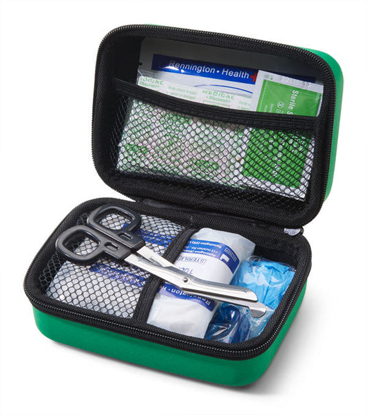 Click Medical Bs8599-2 Small Travel First Aid Kit In Handy Feva Bag Green