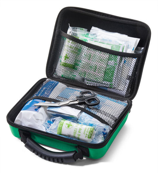 Click Medical Bs8599-2 Large Travel First Aid Kit In Medium Feva Bag Green