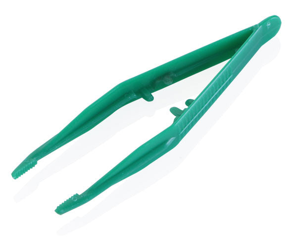 Click Medical Tweezers Plastic Pack Of 10 Green