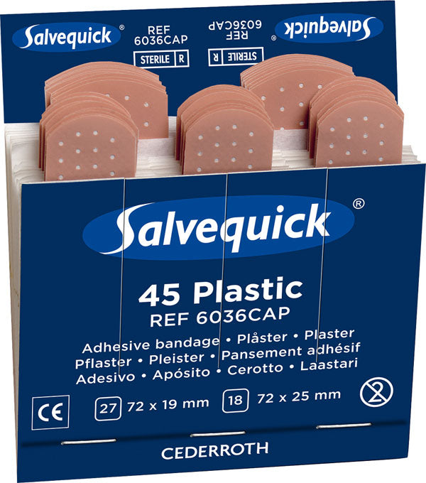 Salvequick Waterproof Plasters Refill Pack 6X45  Flesh