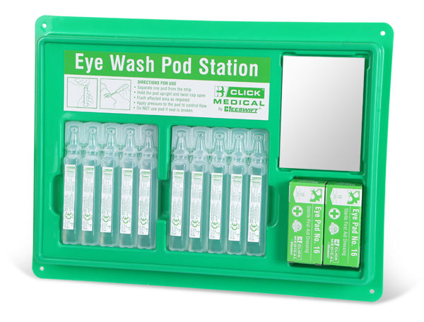 Click Medical Eyewash Pod Station (10X20ml) Green